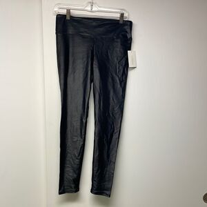 NWT Katie J NYC Black Solid Lustrous Leggings, Size Large